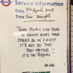 Faye Marsay Instagram - Tooting Broadway station, offering commuters a slice of wisdom everyday without fail 👍