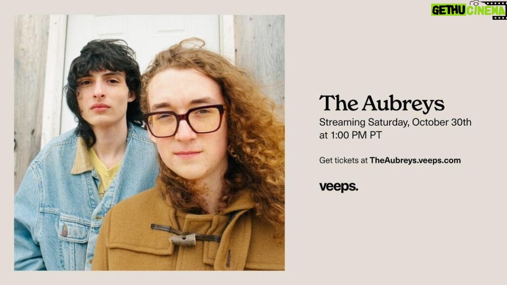 Finn Wolfhard Instagram - Happy to announce an Aubreys show on stream everywhere October 30 at 1 PM PDT. Link in the bio to hear @drumboym and me play some new songs from our @theaubreysrphun album out on November 5. Thanks to all our pals @veeps and @verse.la ❤!! LINK IN BIO LET’S GOOOOO Planet Earth