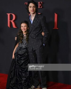 Finn Wolfhard Instagram - @turningmovie in @gucci with my favourite accessory/non-biological sister @thebrooklynnkimberly.  She’s amazing in this and so is #mackenziedavis and @floriasigismondi reallllly did it this time.  We made a super cool and creepy movie this #femalefilmmakerfriday come thruuuuuu thanks @amblin @universalpictures @rhondaspiesstylist and @blondiemua ❤️❤️❤️. And more ❤️❤️❤️ to the perfectly cast @niallgreigfulton @dennathomsen and #barbaramarten the duchess of Powerscourt 👑