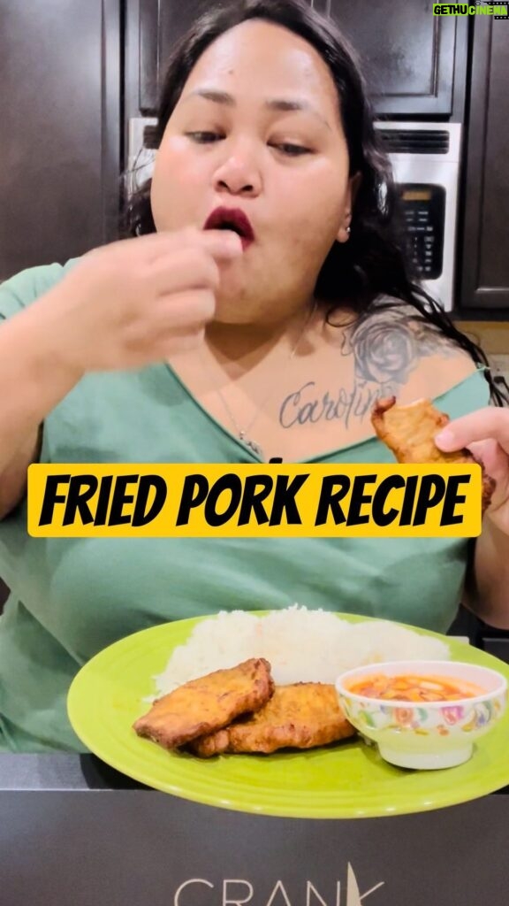 Frank Camacho Instagram - I didn’t realize that my video was cut off! So sorry about that! 😫 Here’s the full recipe! ❤️ Fried Pork Recipe 😋 Knife from bladesbycrank.com 🔥 @bladesbycrank #nettycee #bladesbycrank #frankthecrank #sharpeningservicesmarianas #sharp #shinarp #saipan #guam #cnmi #marianas #easyrecipe #simplerecipe #homecooking #homecooked #iykyk California
