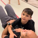 Frank Camacho Instagram – My boy and I calm before the storm. Before @brawlintl submission only match. So cool having him in the warm up room with all the fighters.