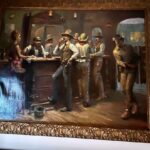 Frank Stallone Jr. Instagram - One of my favorite paintings , frontier bar I love art in the Remington, Russell,Thomas Hart Benton etc . I have a new one I'm picking up today. #artist #oldwest #cowboy #gunfighter #johnwesleyhardin