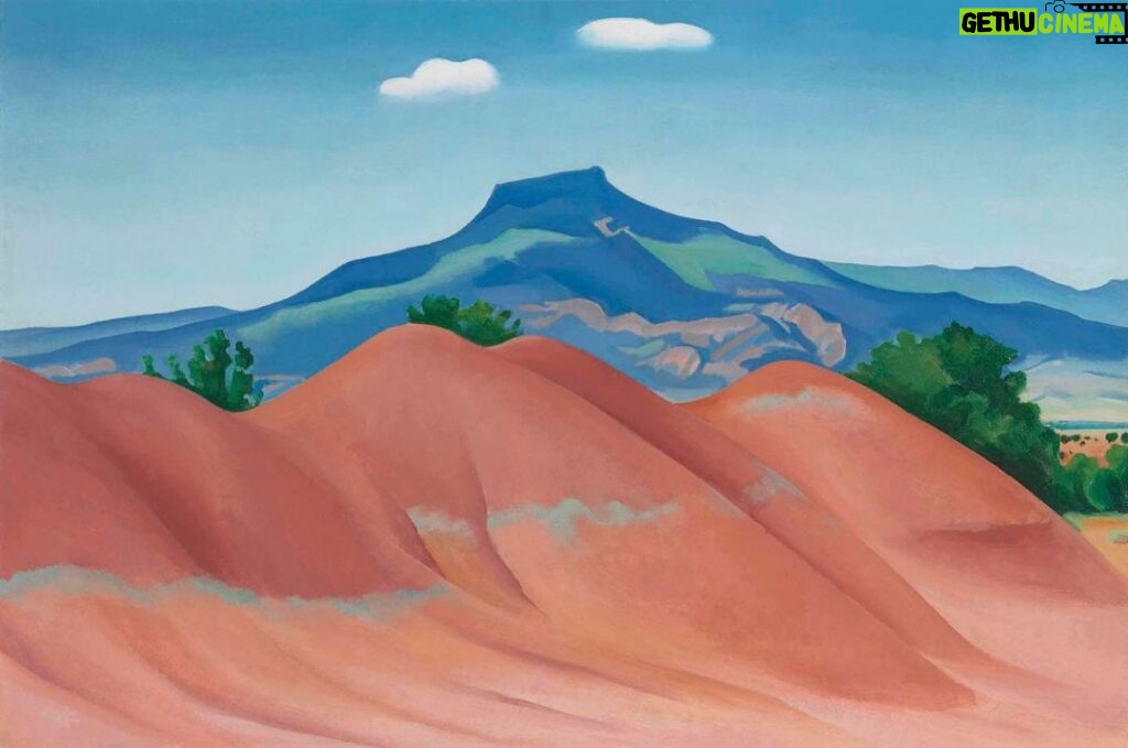 Frida Gustavsson Instagram - Red Hills with Pedernal, White Clouds by Georgia O’Keeffe (1936)