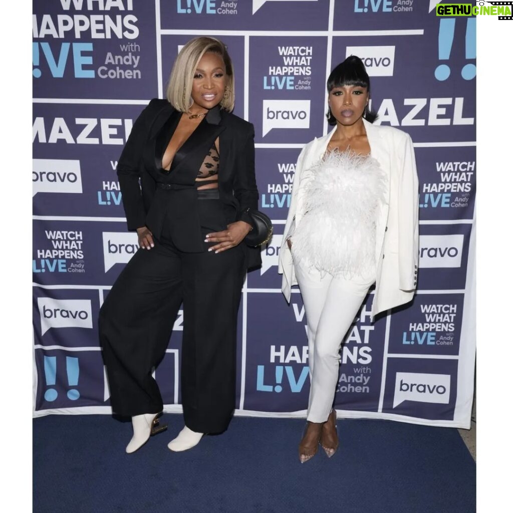 Gabrielle Dennis Instagram - Hit the carpet with @marlohampton after we hit last night's clubhouse with @bravoandy and the lewks were lewkin!! Mmmkkayy 😆 📷 @charlessykes #RHOA #Bravo #ABLSS #GabrielleDennis #MarloHampton #InTheseStreets #ThesePressStreets #StrikeAPose