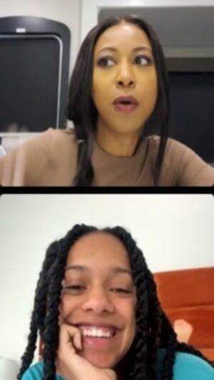 Gabrielle Dennis Instagram - Dressing room downtime featuring my #TheBigDoorPrize co-star @djouliet and of course my life co-star, FOOD 🤪 #HungryHippo