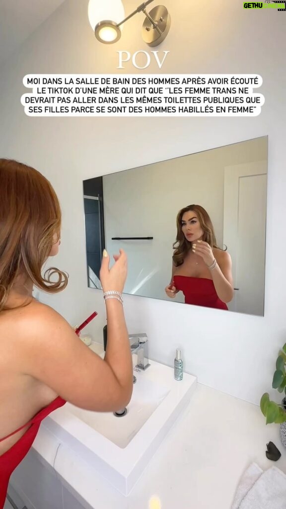 Gabrielle Marion Instagram - Les Karens ne savent plus sur quoi chialer 🚩🤡 #trans #bathroom #québec
