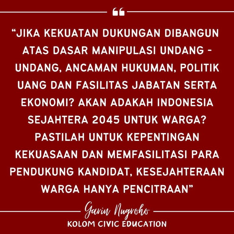 Garin Nugroho Instagram - Apa guna menumbuhkan nilai keutamaan hidup berbangsa di ruang keluarga dan pendidikan sejak dini , baik keutamaan berproses dng etika hingga kerja keras dalam kompetisi sehat dan profesional , jika dalam pemilu, elit politik memamerkan di publik , kerja politik yang meruntuhkan nilai keutamaan berbangsa sebagai dasar hidup masa depan bangsa ? Masih adakah kebanggaan berbangsa sebagai spirit pencapaian beragam profesi warga , jika nilai keutamaan diabaikan , segala hal digampangkan lewat kekuasaan ? @jaga.pemilu @bawasluri @tiopksdw @whanidarmawan @suara88 @retno_damayanti @b.paningron @ajiewartono @ifdclub @teatergarasi @bimbimslank @abrahamsamad_ @hanummm @zee @majalah.tempo @shoosugar @madanifilmfest