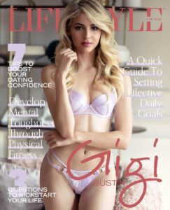 Gigi Gustin Instagram - Ah! Thank you @lifestyleformenmagazine for having me as your cover girl for this issue! Such an honor! ✨ Photography by @davidyangimages Hair @meganleahcolorist Wardrobe @honeybirdette