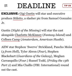 Gigi Gustin Instagram - Thank you @deadline !

Vroom vroom let’s go! 🏎️💨

👠🔥