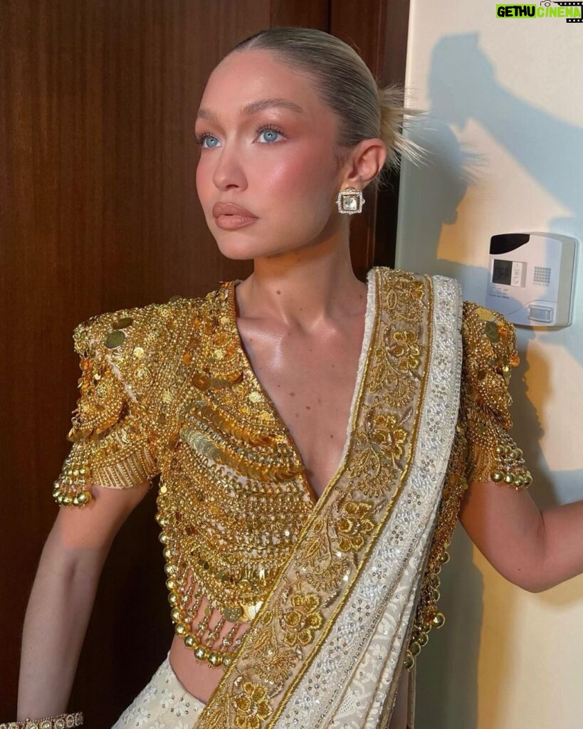 Gigi Hadid Instagram - Warmest Thanks to the Ambani family for hosting me in Mumbai for the Opening Weekend of @nmacc.india! It was an honor to be there to witness your family’s vision come to life, in a beautiful world-class Cultural Center to celebrate and cultivate the creatives and heritage of India. After seeing the opening nights of “The Great Indian Musical” and “India in Fashion” exhibit, I learned so much & know this venue will nurture future generations to explore their passions— from dance to design, from music to art. If you have the chance to visit & see these productions — I HIGHLY recommend!!!! ❤️🇮🇳🙏 Unforgettable first trip to India. Much love. Mumbai - मुंबई