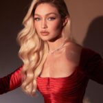 Gigi Hadid Instagram - Proud to wear custom by independent @zacposen for @vanityfair’s Oscar party, by @gregswalesart @patrickta @laurapolko @mimicuttrell ❤️‍🔥🍸