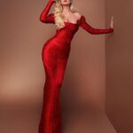 Gigi Hadid Instagram - Proud to wear custom by independent @zacposen for @vanityfair’s Oscar party, by @gregswalesart @patrickta @laurapolko @mimicuttrell ❤️‍🔥🍸