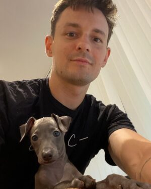 Giles Matthey Instagram - Sooooo. Guys meet Toni. My Italian greyhound son. You may be seeing a bit  more of him on here. #puppylove #iggy #italiangreyhound #son