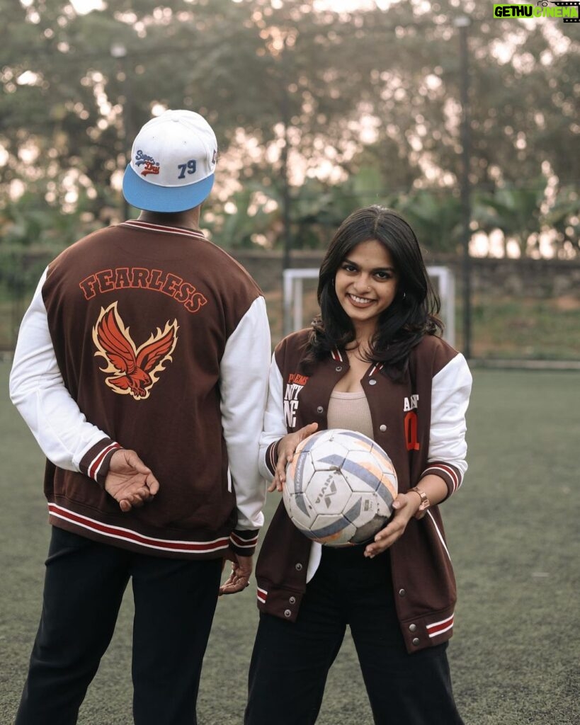 Gopika Ramesh Instagram - My current favourite from @mydesignationofficial Varsity Jackets🤌🏼😍 Shot by : @yaami____