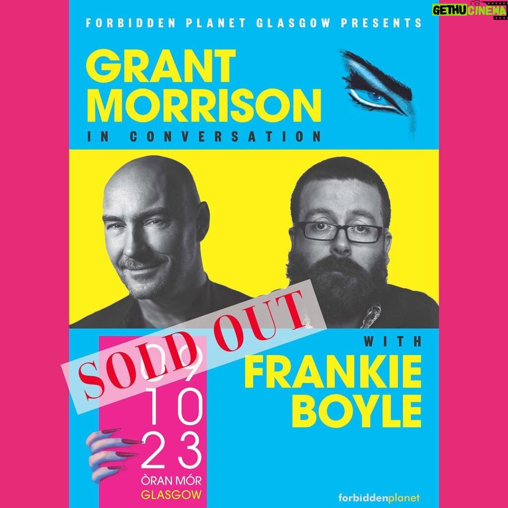 Grant Morrison Instagram - In one week with @frankie_boyle at @oranmorglasgow — now SOLD OUT — with @fpglasgow LUDA out 13th October from @europaeditionsuk #novel #LUDA #newrelease #comics #comedy #glasgow #event