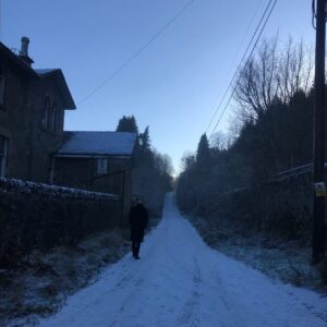 Grant Morrison Instagram - Following the footsteps of a rag doll dance... #snowbound #savagegloss #slashingglamour #2021 #scotland #snow #nofilter