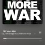 Hāwane Rios Instagram – NO MORE WAR 
offering of song and love for Palestine
 from @kaiboymusic, @thesteppasofficial, & me 
OUT TODAY ON ALL MUSIC PLATFORMS 
all proceeds will be donated 
🖤🤍💚♥️

with this song we declare our solidarity with poetry and chant. we harmonized our voices in prayer for peace and harmony to be lived and known by the people of palestine and all oppressed peoples of this earth. we unite with a powerful message that demands a permanent cease fire and return of sovereignty to Palestine and her beloved people. 

i offer my voice in song and chant from the depths of my womb to the expanse of my heart to the heart of Palesetina. i wrote this chant to call upon all kia’i mauna and kia’i aloha ‘āina, all protectors of the mountains we love to the seas we cherish, to stand united in our plea for the end of all genocide unto all people. 

i know i could’ve just continued to scream into the wind. this time i chant. and this time, it will be heard.

Kū nā kia‘i Mauna a Wākea
Kū nā kia‘i Paleketina ē! 

@ku.kiai.palesetina 

and true to form, meta, has taken away the collaborator feature from my instagram because i posted a video on my story of the evil atrocities carried out by Israel. the shadow banning of people who are doing their best to stand in solidarity and action through these online social media platforms is just another example of the world we live in and the world we are doing every thing we can to change.

pls post, download, and share.

From the river to the sea
palestine shall be free!