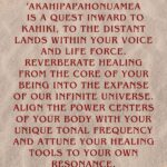Hāwane Rios Instagram – Hale Haumea Presents ‘Akahipapahonuamea 

Journey with me, Kumu ‘Akahi o ka Hale Haumea, living cultural bearer and teacher of chant, Hāwane Paʻa Makekau,
for a six week spiritual voyage into the realm of healing through the vessel of oli. Delve into centering and grounding practices rooted, cultivated, and evolved in the sacred lands of Hawaiʻinuiākea. 

ʻAkahipapahonuamea is a quest inward to Kahiki, to the distant lands within your voice and life force. Reverberate healing from the core of your being into the expanse of our infinite universe. Align the power centers of your body with your unique tonal frequency and attune your healing tools to your own resonance. 

Create your own altar to intergenerational healing with oli, pule, and aha – chant, prayer, and ceremony. Reclaim your first companion, your first sense of sovereignty. Your own voice.

A he leo wale nō 

Website and Registration coming soon at ulaaihawane.com
This online six week course comes with a fee, however, it will be free of charge to all Lahaina and Maui Fire survivors and all Palestinian People who feel called to be in this space. 

I look forward to chanting with you. 
@halehaumea Puu Huluhulu