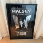 Halsey Instagram - yesterday was just a littleeee out-of-body. 🦋 Without Me is the milestone 100th Diamond Certified RIAA record! (Diamond certified means it is 10x platinum in the United States!) ✨ Without Me is my second diamond record, Closer was my first 🥲, but my very first one solo! There were a few other really special stats I learned as well including that I have 75x platinum certifications across my catalog. This whole thing is so surreal. 💎 Huge thank you to @riaa_awards for coming out to present this incredible award. The @capitolrecords team @michellejubelirer @vuernick @arjunie @ambrosiahealy @gregmarella and my amazing team @anthonyli @jasonaron andddd of course….all of the fans n friends for making this type of thing possible. 🤍 here’s to more years and more tears and more songs..