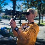 Halyna Hutchins Instagram – Archenemy. Day 4. Framing up a stunt shot with my favorite Cooke Xtal Anamorphic. Photo credit: @mr.scottybaker #Archenemy #superhero #feature #panavisionofficial #cookextal #anamorphic #cinematographer Castaic, California