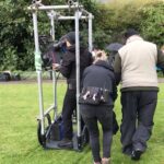 Halyna Hutchins Instagram – Testing the rickshaw setup with Arriflex 765. Grip @john.connon #grip #camera #arriflex765 #65mm #film #ireland #onlocation #onset #filming #kodak #kodak_shootfilm #cinematography #cinematographer Birr, Ireland