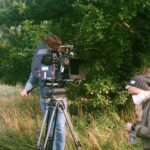 Halyna Hutchins Instagram - Director checking the frame. Photo by @daleleadonbolger #onset #onlocation #65mm #arriflex765 #shootfilm #kodak #kodakshootfilm #director #dp #cinematographer #cinematography #ireland #birrcastle Birr, Ireland