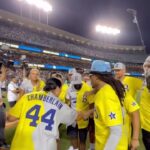 Hannah Stocking Instagram - Had one of my most fun nights of summer so far at the All-Star Celebrity Softball Game ⚾️🫡 and WE WON! LFG Brooklyn! Thank you @mlb for having me! 💃🏻 Dodger Stadium