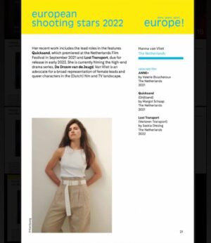 Hanna van Vliet Instagram - SHOOTING STAR 2022
💥💥💥💥💥💥💥💥💥
ik mag het eindelijk van de daken schreeuwen: dit is dus gebeurd!!🥺💜
Makes me beyond proud and excited. Thank you for this big honor @europeanfilmpromotion, @filmsfromthenetherlands and jury. See you in Berlin!

#europeanshootingstars #europeanfilmpromotion #berlinale2022