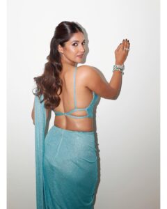 Harleen Sethi Instagram - Softly 🍭 For @hindustantimes @ottplayapp awards night ✨ The Village: Styled by @stylingbyvictor @sohail__mughal___ Makeup @neerajnavare.makeupartist Hair @sunny_hairr Accessories @studio6jewels @mozaati @celesticjewels Special mention to @kalkifashion x @deme_love_ for sending me and @karishmaktanna the same outfit for the same event 🤭 📸 @dinesh_ahuja
