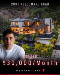 Harry-James Thornton Instagram - ⎮ ‍‍𝐋𝐄‍𝐀𝐒𝐄‍𝐃 ‍⎮ 𝐈𝐌𝐀𝐆𝐄: Harry-James Thornton 𝐀𝐃𝐃𝐑𝐄𝐒𝐒: 2031 Roscomare Rd, Los Angeles 90077 𝐌𝐀𝐑𝐊𝐄𝐓: Bel Air 𝐀𝐒𝐒𝐄𝐓 𝐓𝐘𝐏𝐄: SFR 𝐑𝐄𝐏𝐑𝐄𝐒𝐄𝐍𝐓𝐄𝐃 𝐓𝐄𝐍𝐀𝐍𝐓: Harry-James Thornton (@harryjamesthornton) 𝐁𝐑𝐎𝐊𝐄𝐑𝐀𝐆𝐄: Compass (@compasscalifornia) ➤ 𝐏𝐑𝐈𝐂𝐄: $30,000/Month ➤ 𝐁𝐄𝐃: 6 ➤ 𝐁𝐀𝐓𝐇: 8 ➤ 𝐒𝐅: 8,125 ➤ 𝐋𝐎𝐓: 32,179 ➤ 𝐋𝐈𝐂𝐄𝐍𝐒𝐄 #: 02154260 ________________________________________________ 𝐃𝐈𝐒𝐂𝐋𝐀𝐈𝐌𝐄𝐑: All posts and stories on our account do not constitute any legal, financial, tax, investment or other advice. Please do your own research. All information on our account is deemed reliable but not guaranteed. Property details are subject to change. We are not responsible for items posted or shared by third parties. All rights and credits go directly to its rightful owners. #dealsetters #realestate #realtor #property #lifestyle #luxurylifestyle #luxuryhomes #investment #forex #dreamhome #business #homebuying #homesforsale #realtorlife #propertyinvestment #houserenovation #homeownership #commercialrealestate #realestateagent #mortgage #realestateadvisor #homedecor #realestateinvestor #housingmarket #propertymanagement #realestateindustry