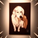 Henri Alén Instagram - Selja sai muotokuva @art.by.tellu #seljasöisipsipussin #seljathedog #dogsofinstagram #goldenretriever