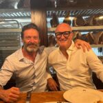 Hugh Jackman Instagram - This week’s cheat meal came early. And so well worth it with my mate @andrewmbimson.