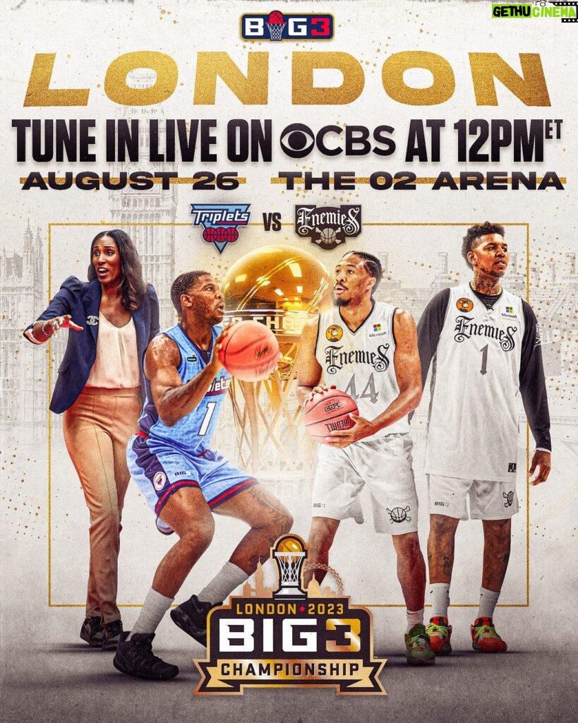 Ice Cube Instagram - #London, we ready to shut it down today. Get ready to witness history. We’re live in only a few hours. We’re kicking things off with the Celebrity & All-Star games at noon ET. See what’s up—tune in on #CBS. #TheBIG3 #BIG3 #big3championship #BIG3London