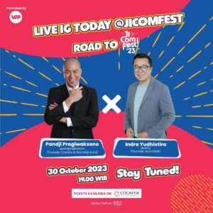 Indra Yudhistira Instagram - Exclusive Live Instagram bareng
Founder JICOMFEST X Founder StandupIndo yang akan pulang kampung dengan teman-teman New York!

Mau nitip pertanyaan?
Silakan komen di bawah

Kalau kamu nitip pertanyaan, MinJi nitip ke kamu jangan lupa beli tiket JICOMFEST 🤩