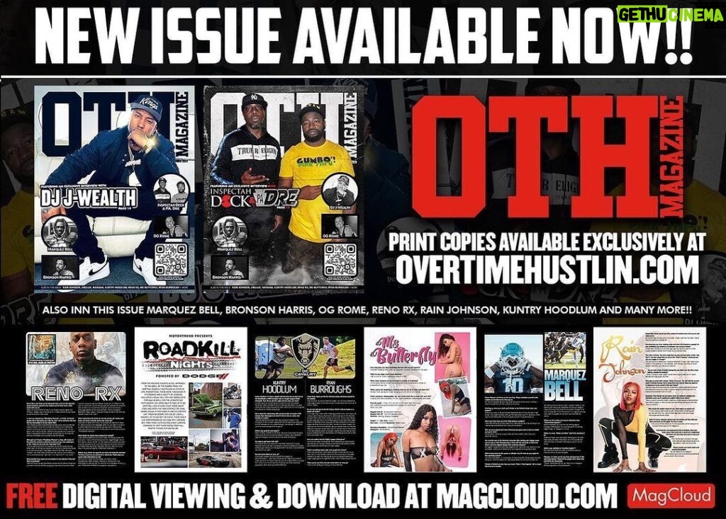 Inspectah Deck Instagram - JUST RELEASED!! Issue 33 of OTH Magazine 🚨 OTH Magazine is back with the latest issue featuring cover artists @ins_tagrams & @pa_dre_beats djjwealth + @theycantguardzo @bronsonharris @rain.johnsonn @reno_rx_ @msbutterfly_ soskhamkham @burroughs_21 @vabeachcarnival @kushkennedy @roadkillshow @theumbrellacorp.exotics @big_ropesfl @king.bijoux @mikelowerybludoe and much more!! • Issue 33 is sponsored by @mascustomsandvinyl @ligmonopoly @iamcuzzo707 @wingn_it_podcast @theyankeeandthebrit @radiosupa @lindas_bbq_sauce @bsp_advertising_llc @reup_clothingbrand_ • #Music | #Merch | #Media OVERTIMEHUSTLIN.com • @overtimehustlin_ceo
