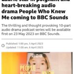 Isabella Sermon Instagram - SO happy to finally be able to announce this - I had an amazing time working with some amazing people!!! People Who Knew Me, out on the 23rd of May on BBC Sounds and streaming on Radio 4 26th of June!