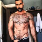 Israel Zamora Instagram – Feeling a little rough today. #gymtime #instagay #muscle #tattoo #beard #daddy #summerday