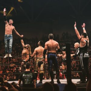 James Cipperly Instagram - And they stay there, and they stay there.
.
.
.
#baybee #Monday #aew #aewrampage #wrestling #up #down #up #down #hands #friends #putemup #walking #tightrope #lyrics #highfive #jump #looking #fun