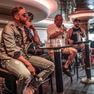 James Cipperly Instagram - Filming a podcast?  I don't get it.
.
.
.
#Baybee #Monday #mondaymotivation #podcast #november #jerichocruise #jakethesnake #happyhalloween #artofwrestling #kingoftrios #table #microphone