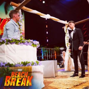 James Cipperly Instagram - Obviously.
.
.
.
#baybee #Tuesday #AEW #aewdynamite #cake #wedding #tuxedo #flowers #beach #break #hiding #itwascomfortablethough #hi #surprise