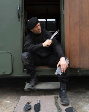 Jason Statham Instagram - Massive thanks to my good friend Justin Burton @warcrownforge for supplying the best of the best custom hand forged knives and axes for our Expendables movie.
Thank you brother for the killer talent, and the endless supply of weaponry! 
#expend4bles