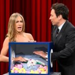 Jennifer Aniston Instagram - Ummm… I don’t know why I agreed to this but here we are 😬👀 The Tonight Show Starring Jimmy Fallon