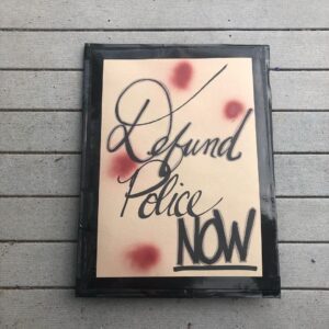 Jerrika Hinton Instagram - UPDATE 6/11:
Thank you to everyone to gave. No more monies are needed at this time! .
ORIGINAL POST:
Hello IG,
We’ve seen all the footage this week of protestors suffering the harmful effects of the militarization of police forces across the country. It’s an unfair fight for justice, decency and basic human rights. So I spent the week working on sturdy, lightweight prototypes for protestor shields and came up with this. Share widely & adapt as necessary. I’ve made 10 (paid for out of my own pocket) and will gladly make a fuckton of em if nonblack folks want to contribute to help supplement the cost (Venmo: @jerrika). To make your own:
1. Cut/bend/shape cardboard to size keeping in mind center mass.
2. Create a middle layer from plastic or vinyl. I’ve used nonslip mats from the dollar store, those large placemats for pet water bowls, camping pads, Rubbermaid lids, etc. Glue this layer between the cardboard with e6000.
3. Use duct tape to seal all edges and reinforce where needed.
4. Drill holes for handles. Handles can be old leather, strap belting &/o legit cheap handles from Home Depot or Ikea. Use D-rings to make crafted handles adjustable.
5. Secure handles with bolts, washers & nuts.
6. Cover the outward facing side with the truth. 
7. Protect yourself and others. 
#blacklivesmatter #blm #blmla #blmny #blmmovement #defundthepolice #selfdefense #rubberbullets #plasticbullets #demilitarizethepolice #sayhername #sayhisname #breeonataylor #tonymcdade #georgefloyd #philandocastile #jamarclark #ahmaudarbery #bothamjean #ezellford #sandrabland #michaelbrown #michelleshirley #redeljones #kenneywatkins #laquanmcdonald #stephonclark #tamirrice #ericgarner