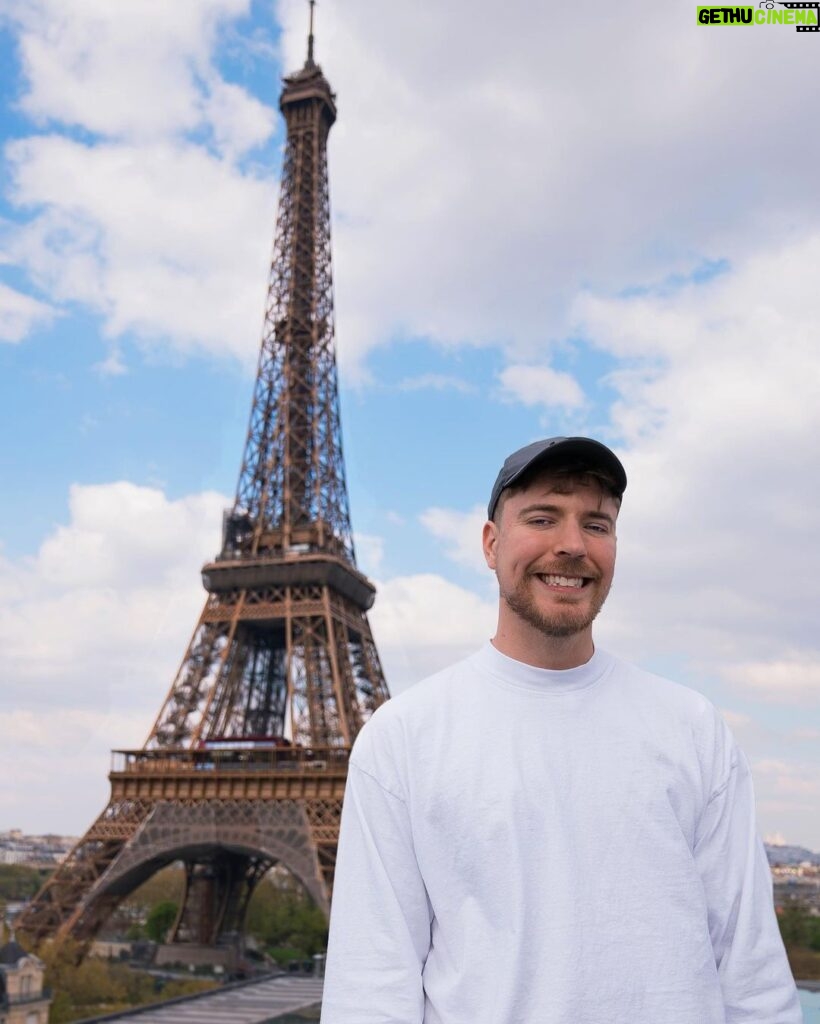 Jimmy Donaldson Instagram - Filmed a banger in Paris, as you can see by the giant pointy thing (prob won’t go up for a few months, have a bunch of countries to hit) Paris,France