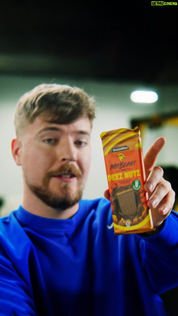 Jimmy Donaldson Instagram - EAT DEEZ NUTZ milk chocolate with peanut butter has been our #1 most requested flavor and it’s finally here go to feastables.com right now if you want to taste DEEZ NUTZ 🥜