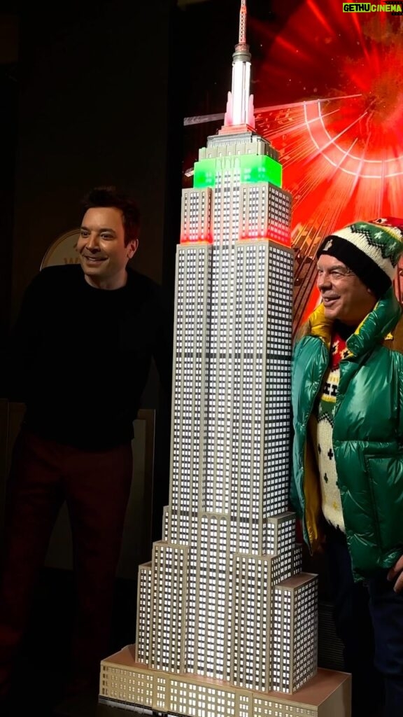 Jimmy Fallon Instagram - Flipping the switch at the iconic Empire State Building to the sounds of “Wrap Me Up” was a dream come true. A massive thank you to @iheartradio and @statefarm for making this monumental New York moment possible.