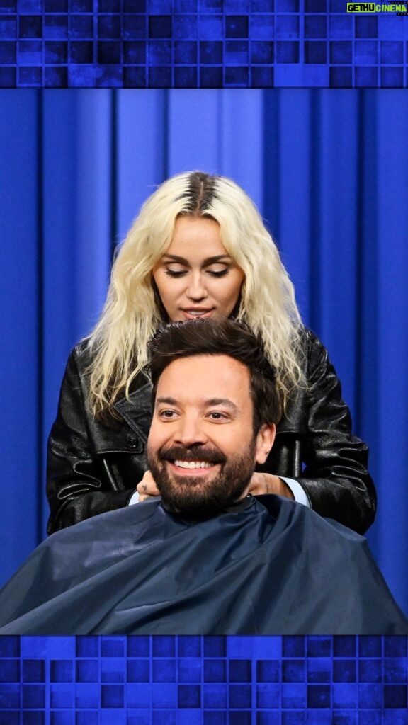 Jimmy Fallon Instagram - @mileycyrus shaves Jimmy’s beard! #MileyOnFallon The Tonight Show Starring Jimmy Fallon