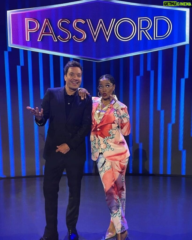 Jimmy Fallon Instagram - Throwing it back to Day 1 on the Password set with @keke. Tune in to the season premiere Tuesday August 9 on @nbc!
