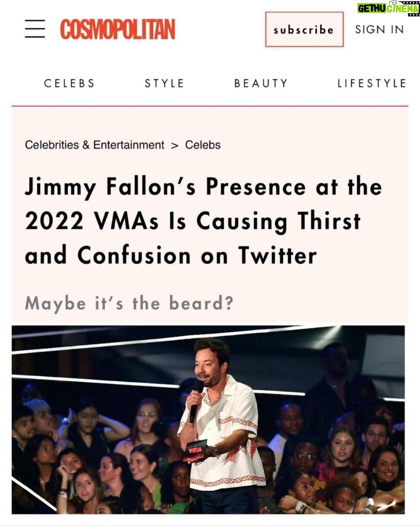 Jimmy Fallon Instagram - Out here causing “thirst” and “confusion”. That was fun, @mtv!! #vmas #maybeitsthebeard