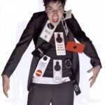 Jimmy Fallon Instagram - 20 years ago for @interviewmag. I saved all of my do not disturb signs from hotels from comedy gigs and sewed them onto a t-shirt. The idea was to hang me on a door and I guess we just went with creepy.